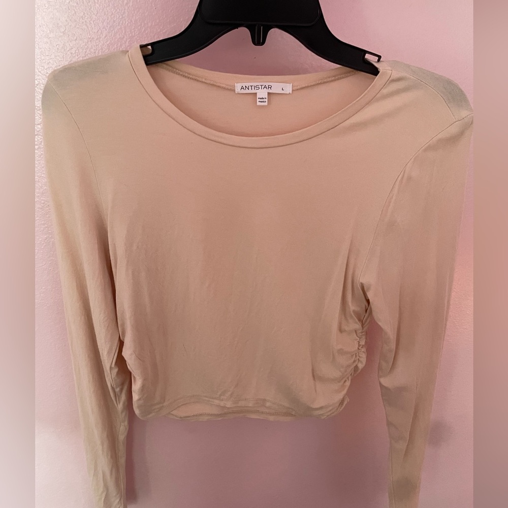 long sleeve tan crop top from TJ max